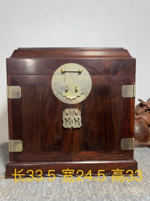 老挝大红酸枝交趾黄檀内嵌铜件工艺全独板大号官皮箱