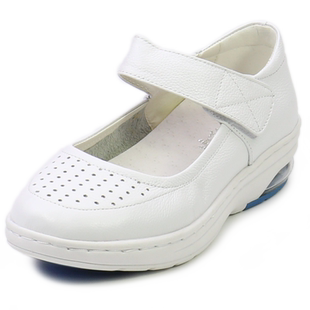 内联升女鞋皮面护士鞋（大气垫）春夏秋季时尚休闲凉网皮鞋1349C