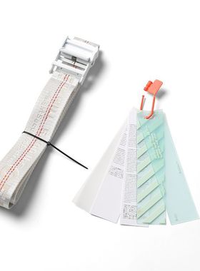 高街OW黄色刺绣帆布正确裤带OFF版本。WHIT潮流皮带腰带Belt1新品