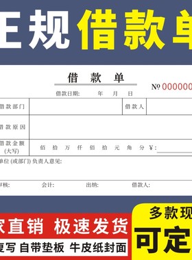 借款单定做通用财务单据凭证工人借支单请款单正规借条订制欠款条