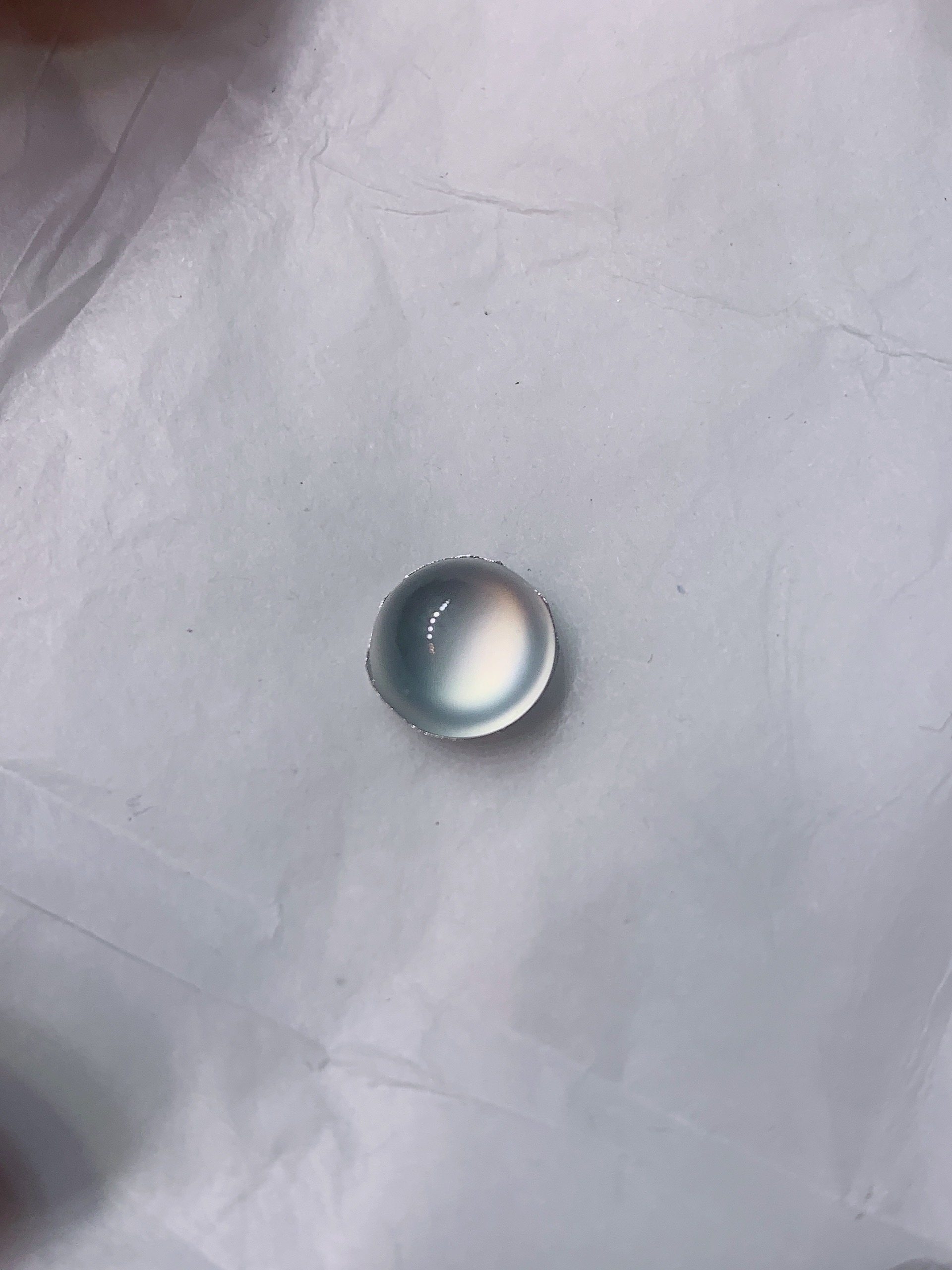 天然A货翡翠高冰种起光蛋面戒面可镶嵌戒指吊坠手链底子白纯净