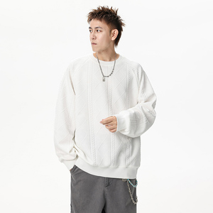 立体菱形花纹卫衣男秋季潮牌宽松bf慵懒风套头上衣Q5568-特P35，男装卫衣，星座610（原A335）