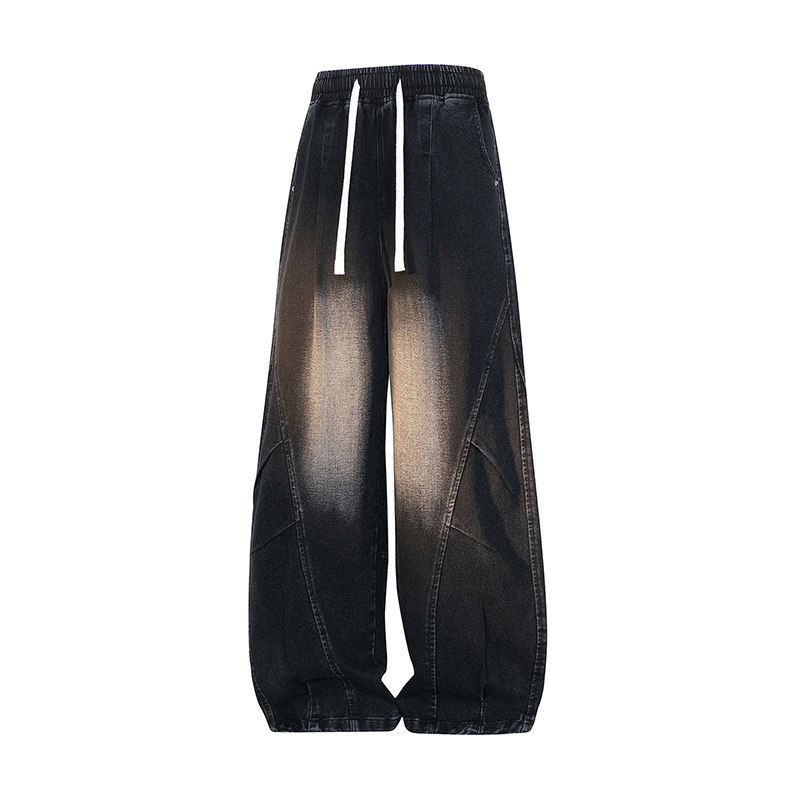 美式高街牛仔裤男款2025秋宽松休闲直筒阔腿裤Q29191-P48，男装牛仔裤，星座610（原A335）