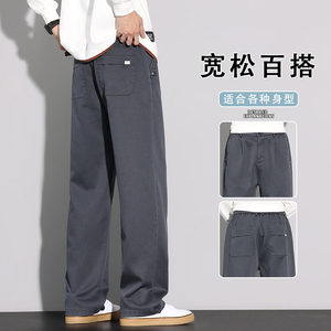 2025新款秋天裤子男款直筒裤感休闲裤高级感长裤百搭K6661-P50图片