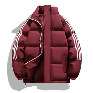 插肩袖棉衣外套男款美式宽松情侣棉袄潮牌加厚面包服MY7777-P70,黑色针织长款外披怎么搭配图片