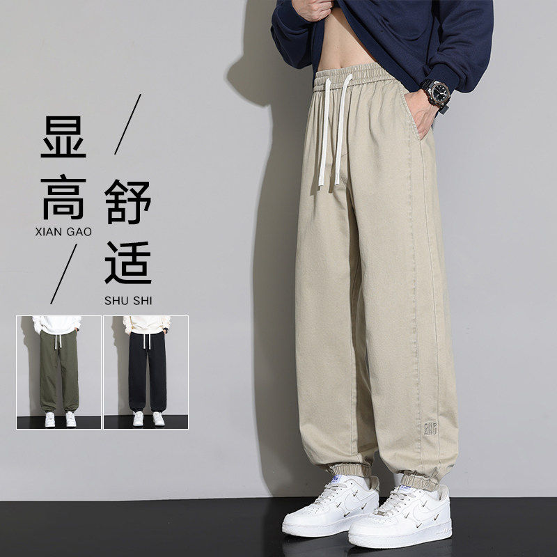休闲裤男春季新款宽松直筒裤裤潮流美式纯棉运动长裤Z9993-P48,女装休闲裤,星座610（原A335）