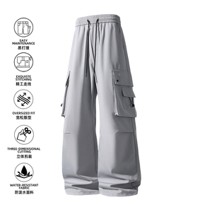 速干工装裤秋季2025新款宽松阔腿登山冲锋运动裤Z6908-P40图片