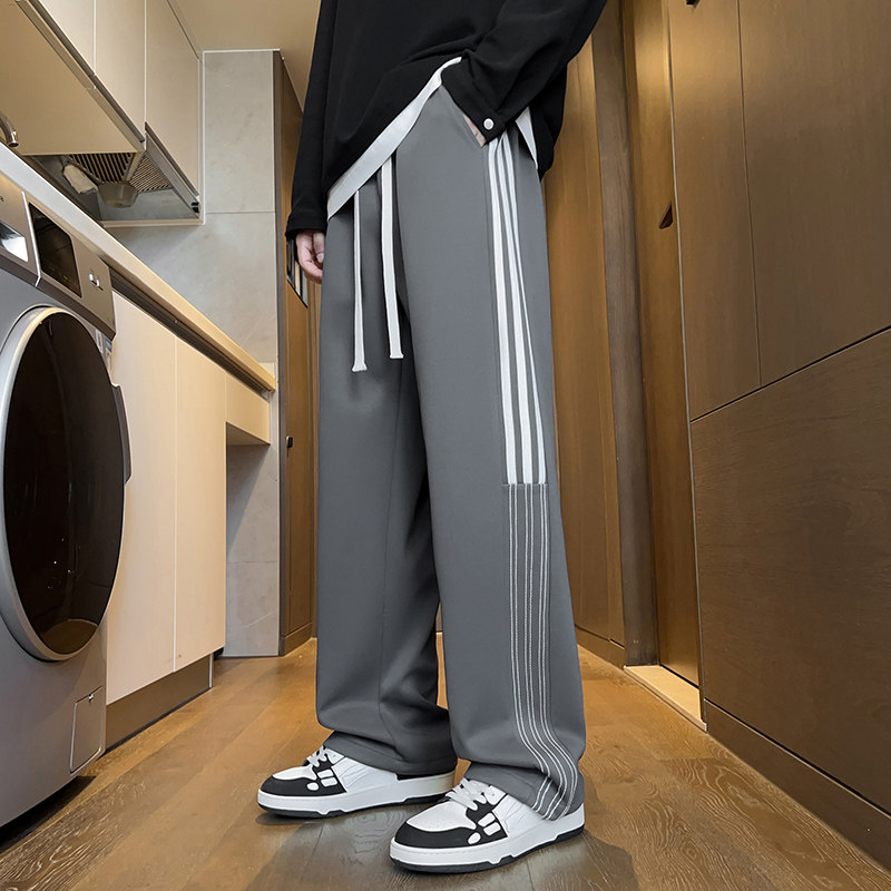 夏季美式三条杠休闲裤男宽松垂感直筒阔腿运动裤Q29087-特P35，商品下架区商品下架区，星座610（原A335）