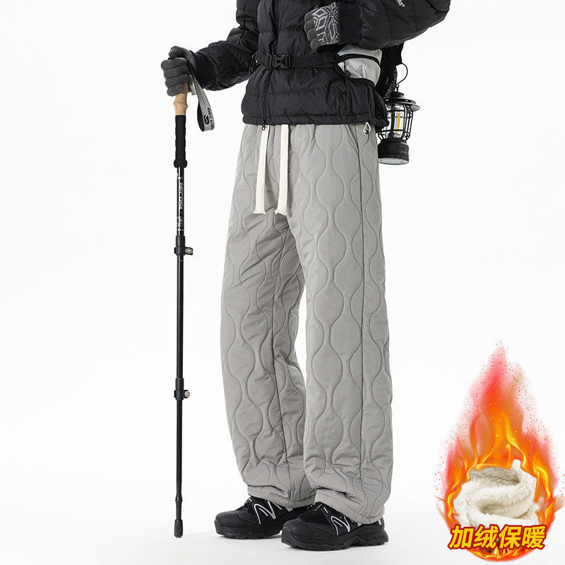 男潮牌葫芦格设计感休闲裤冬季新款加绒加厚阔腿裤JR29185-P40，男装卫衣，星座610（原A335）