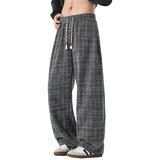 美式复古高街2025款格子休闲裤男同款秋冬季宽松款H808-P45，男装休闲裤，星座610（原A335）