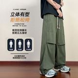 纯棉休闲裤男春夏美式潮牌伐木工装裤宽松直筒伞兵裤K2715-P50，男装休闲裤，星座610（原A335）
