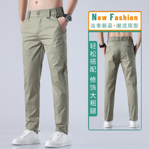 夏季新款休闲裤男士韩版潮流百搭弹力修身显瘦直筒裤子K2330-P45