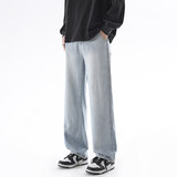 秋冬新款牛仔裤男潮牌休闲百搭青少年宽松阔腿直筒裤TS112-P45，男装牛仔裤，星座610（原A335）