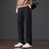 斜纹针织休闲裤男2025冬新款潮流百搭宽松显瘦垂顺直筒裤H807-P40，男装休闲裤，星座610（原A335）