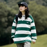 POLO衫男女宽松学院风2025春季新款复古宽松条纹上衣服W2381-P52，男装Polo衫，星座610（原A335）