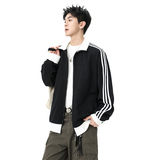 开衫卫衣男美式高街vibe风三道杠条纹运动夹克潮牌外套Q5567-P50，男装夹克，星座610（原A335）