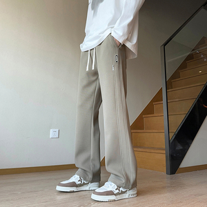 男士休闲裤秋季新款潮牌宽松直筒裤子青少年潮流阔腿卫裤K301-P40图片