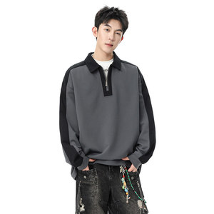 男士宽松半拉链卫衣2025秋季新款青少年时尚休闲撞色Q5571-特P42，男装卫衣，星座610（原A335）