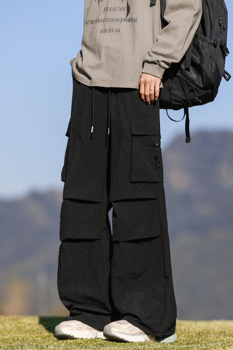 山系户外机能风冲锋裤男潮牌街头宽松百搭阔腿休闲裤K2701-P40图片