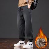 加绒冬季新款男士宽松束脚休闲裤时尚百搭哈伦工装裤子JR602-P52，男装工装外套，星座610（原A335）