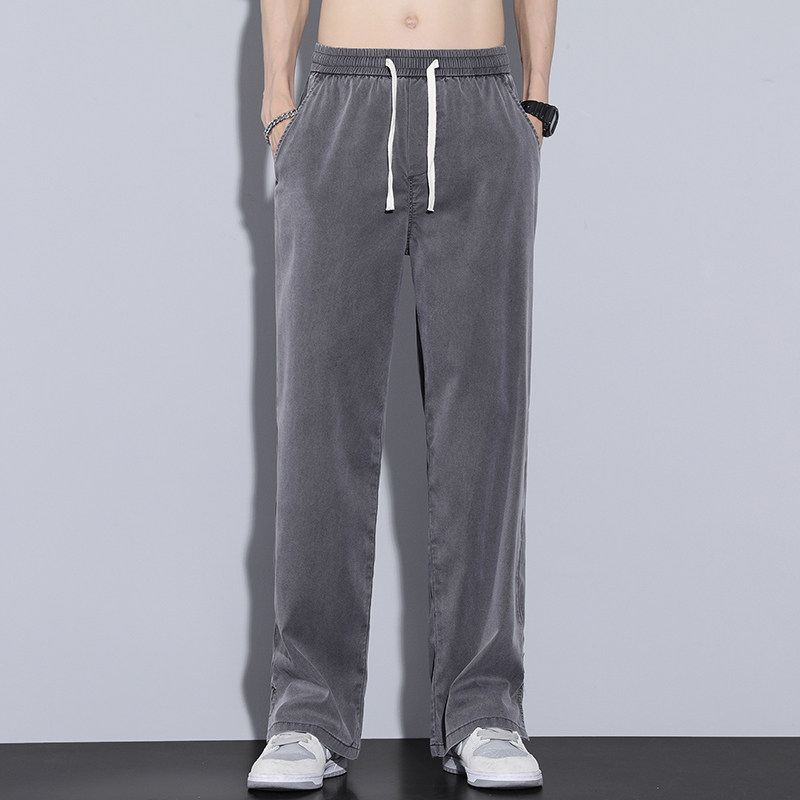 夏季天丝牛仔裤男透气凉感时尚休闲阔腿拖地长裤子K1167-P45,男装休闲裤,星座610（原A335）