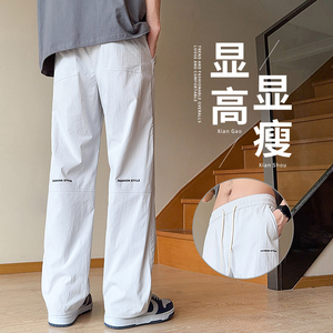 冰丝速干裤男美式潮牌宽松直筒裤夏季薄款运动休闲长裤K8208-P40图片