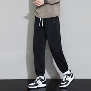 夏季新款冰丝运动裤子男美式宽松百搭束脚休闲哈伦裤K2721-P35图片