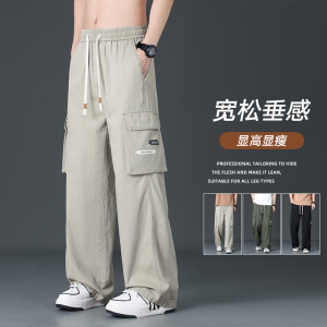 纯棉大口袋工装裤男士春季新款宽松百搭直筒美式休闲裤K2711-P52,男装休闲裤,电商A335