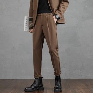 春季新款裤子男士轻熟风男装直筒宽松垂感高级毛呢小西裤CY86-P48，男装西裤，星座610（原A335）