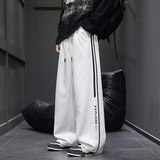 秋季2025新款宽松条纹直筒运动裤阔腿青少年休闲长裤Q29165-特P35，女装休闲裤，星座610（原A335）