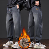 加绒冬季新款男士宽松束脚休闲裤时尚百搭哈伦工装裤子JR602-P52，男装工装外套，星座610（原A335）