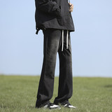 秋冬新款牛仔裤子男美式高街青少年宽松微喇裤休闲裤子K1931-P45，男装牛仔裤，星座610（原A335）