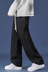 春季新款男士牛仔裤宽松复古直筒裤百搭怀旧色潮牌裤子男TS02-P45图片