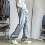 秋冬新款裤子男美式高街宽松微喇牛仔裤男款潮牌休闲裤K1931-P45，男装牛仔裤，星座610（原A335）