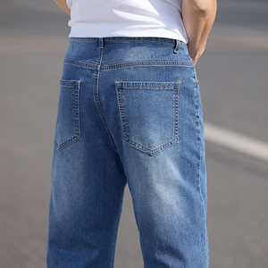 牛仔裤男士夏季美式高街vibe痞帅微喇阔腿裤男休闲裤子K2516-P50图片