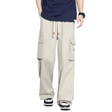 纯棉阔腿裤男士春季美式潮牌阔腿裤子直筒工装休闲长裤K2711-P52，男装休闲裤，电商A335