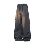 男春季2026新款美式宽松直筒阔腿长裤男士褶皱伞兵裤Q29172-特P35，男装休闲裤，星座610（原A335）