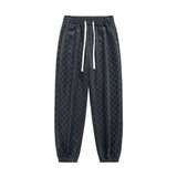 春季棋盘格束脚休闲裤男潮流潮牌学生运动抽绳卫裤Q2370-P40，男装休闲裤，星座610（原A335）