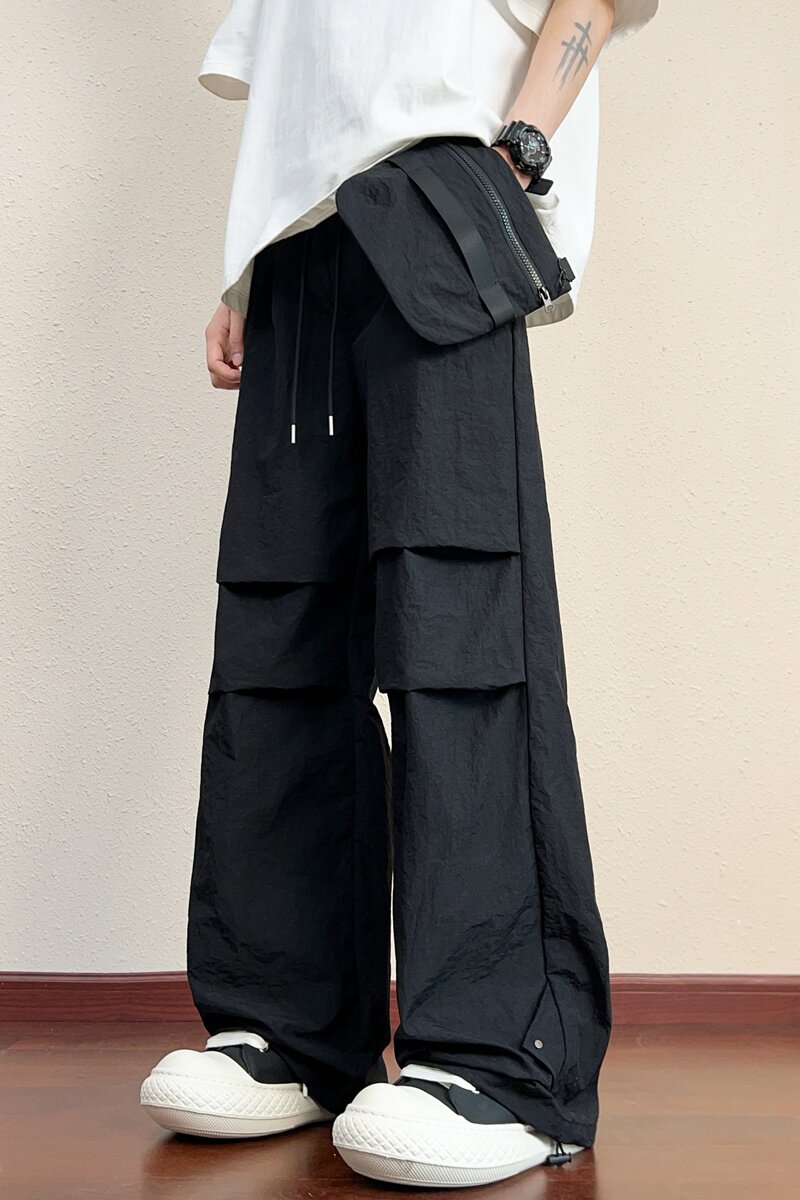 美式工装裤男夏季薄款高街垂感宽松速干直筒休闲伞兵裤K2706-P40图片