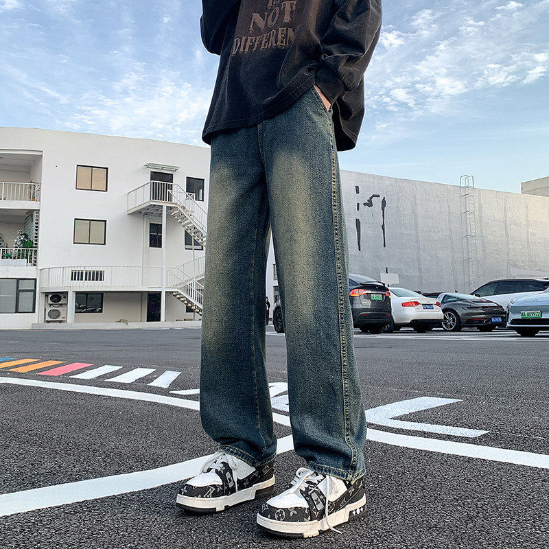 秋冬美式复古潮牌黑色牛仔裤男宽松潮流高街直筒裤子TS112-P45，男装牛仔裤，星座610（原A335）