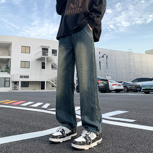 秋冬美式复古潮牌黑色牛仔裤男宽松潮流高街直筒裤子TS112-P45，男装牛仔裤，星座610（原A335）