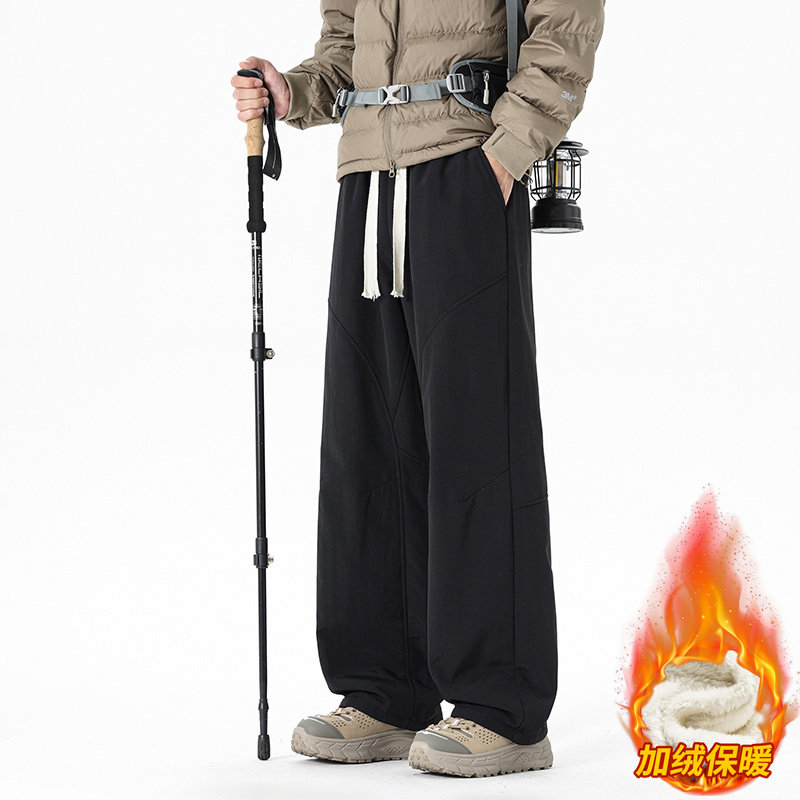 加绒休闲裤男冬季加厚直筒宽松保暖棉裤百搭运动裤JR29179-特P40,男装棉衣,星座610（原A335）