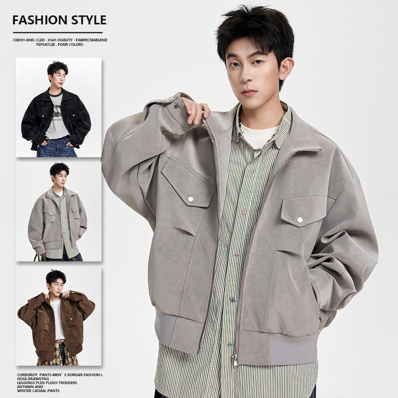 潮牌工装宽松夹克男款秋季男士上衣美式痞帅休闲外套JS5621-P98，男装夹克，星座610（原A335）