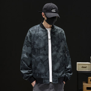 美式高街迷彩拉链夹克外套男宽松休闲工装棒球服潮Q5557-P68，男装夹克，星座610（原A335）