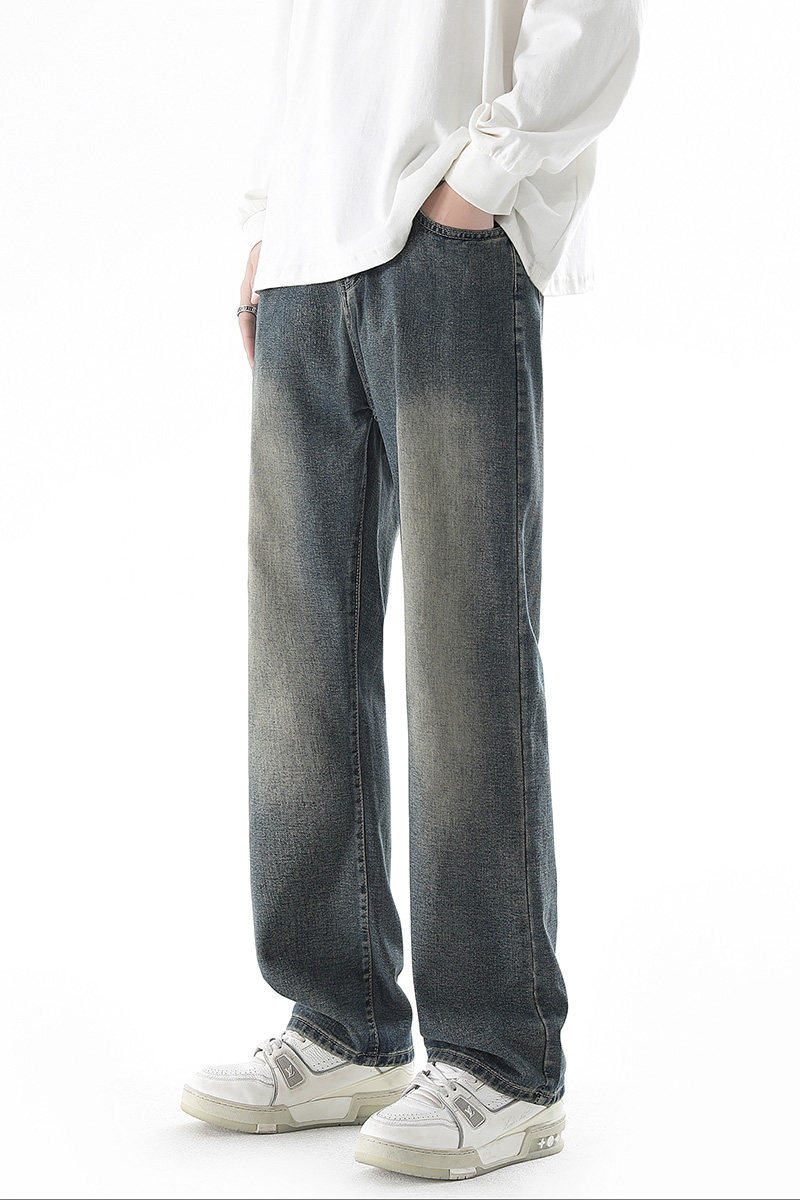 春季新款直筒牛仔裤男士时尚韩版青少年百搭阔腿长裤子TS115-P45,男装牛仔裤,星座610（原A335）