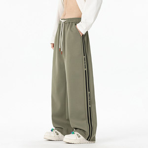 卫裤男春款直筒美式潮牌青少年休闲裤宽松百搭阔腿裤Q29167-特P32图片