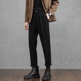 秋冬季裤子男轻熟风轻奢男装直筒垂感高级毛呢小西裤CY86-P48，男装西裤，星座610（原A335）