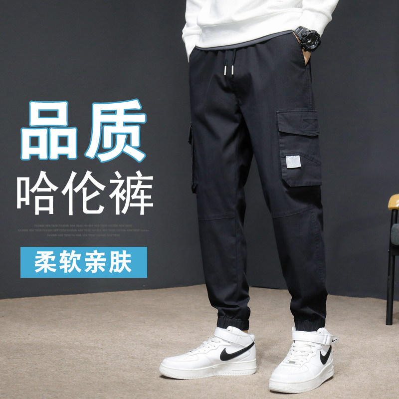 工装裤男秋季日系潮牌大码宽松时尚潮流百搭休闲裤图片