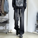 美式vibe裤子高街痞帅潮牌微喇牛仔裤男显瘦修身直筒裤K1931-P45，男装牛仔裤，星座610（原A335）