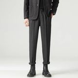 春季男士裤子痞帅轻熟风修身直筒松紧腰小西装毛呢裤子CY86-P48，男装西服套装，星座610（原A335）